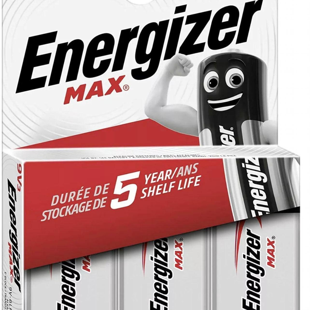 Energizer 9V Max Alkaline Battery Genuine Sealed In Card 6Lr61 Made In Malaysia