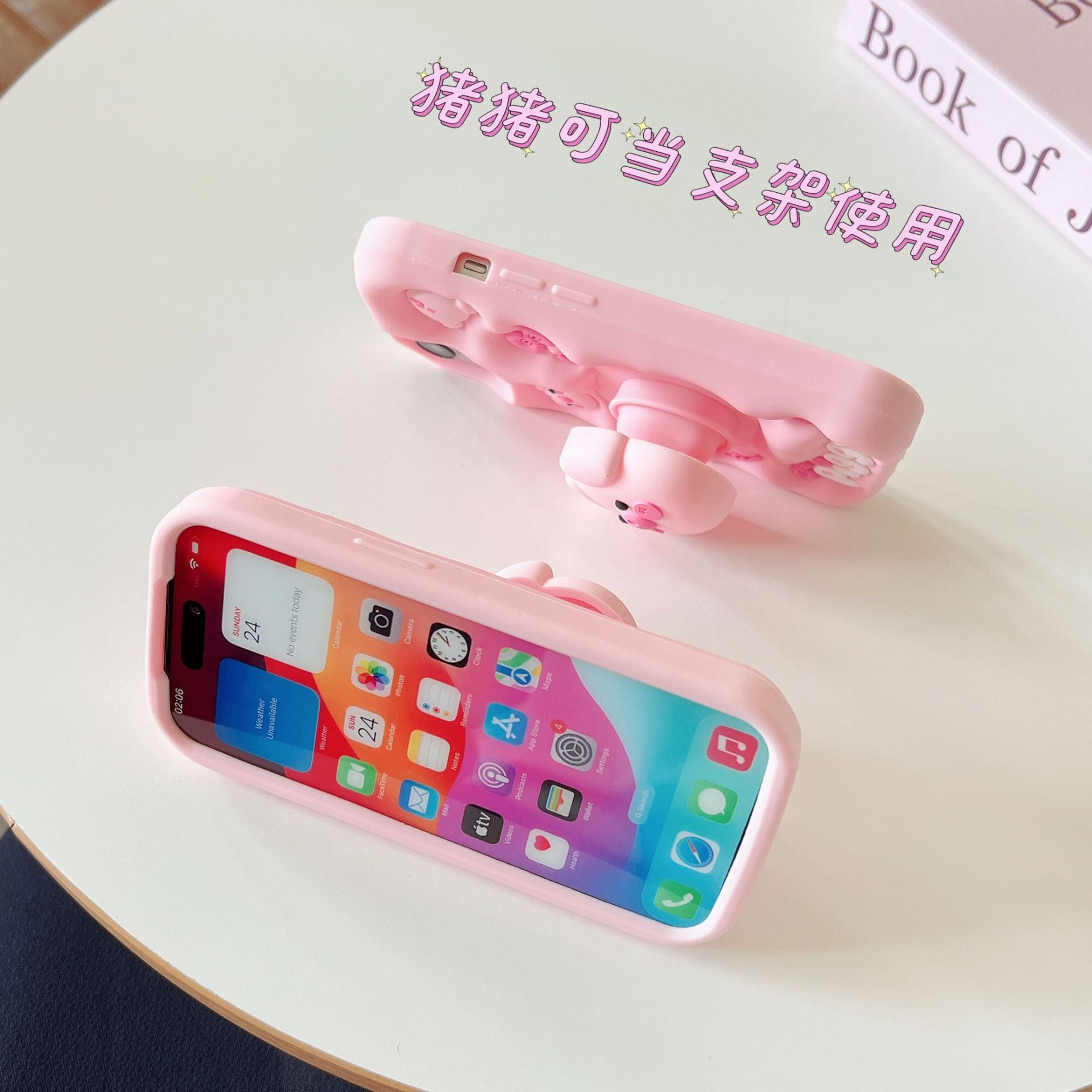 Pink Pig iPhone Case with Stand