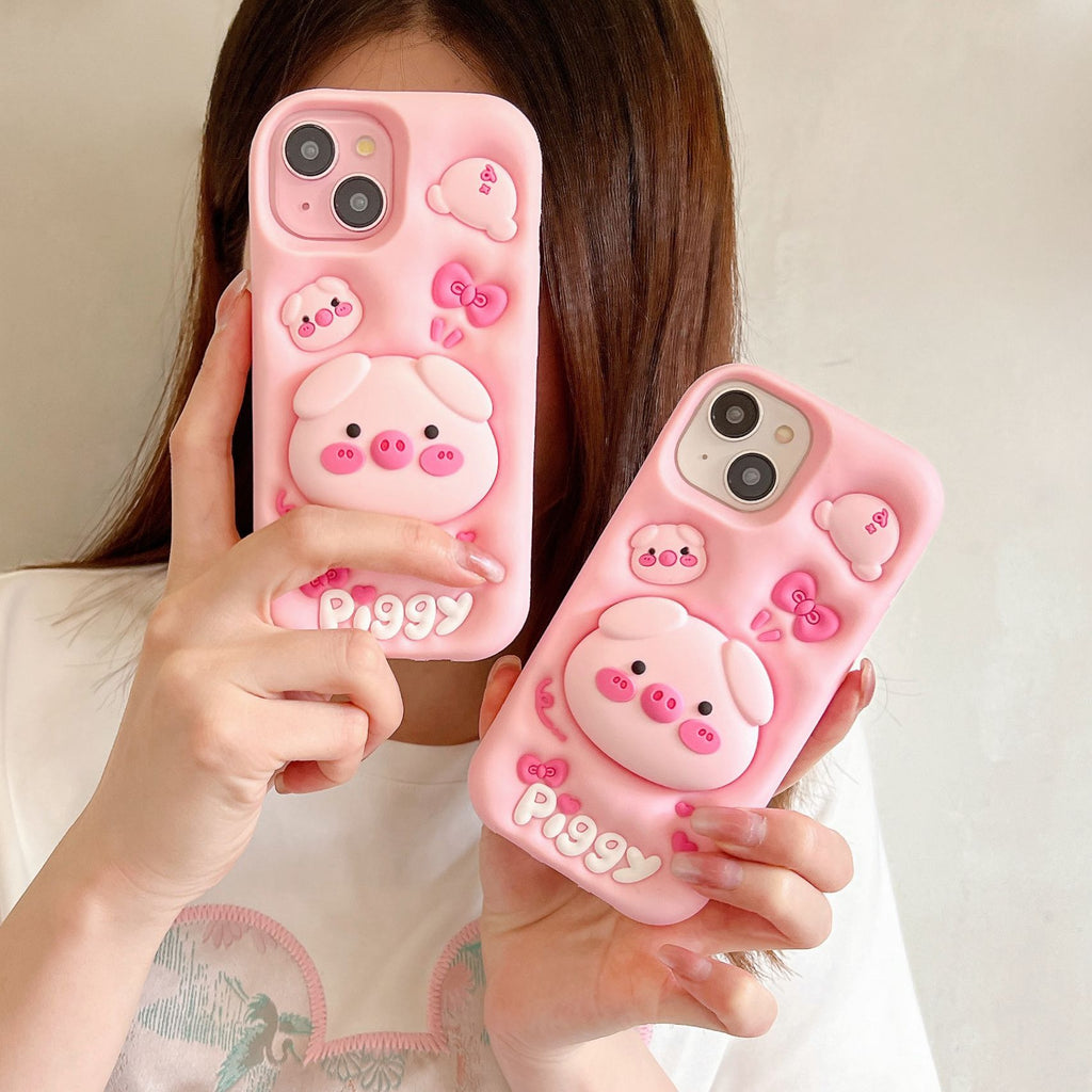 Pink Pig iPhone Case with Stand