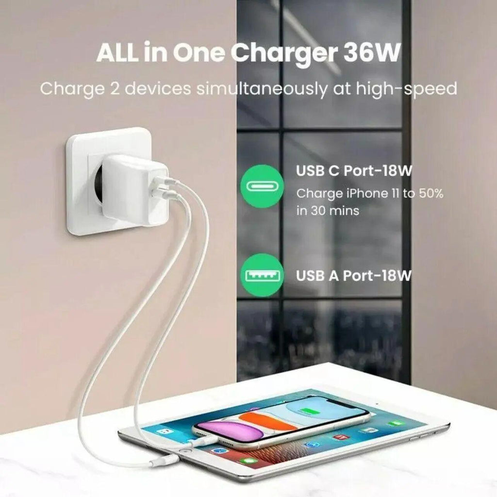 Usb Dual Type-C Pd Quick Fast Wall Charger Adapter Iphone Port Au Plug Power